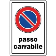 CARTELLO 30X20 PASSO CARRABILE NR.1