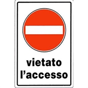 CARTELLO PVC 20X30 VIET. L'ACCESSO 02