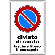 CARTELLO 30X20 DIVIETO DI SOSTA NR.9