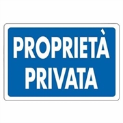 CARTELLO 30X20 PROPIETA' PRIV NR.13