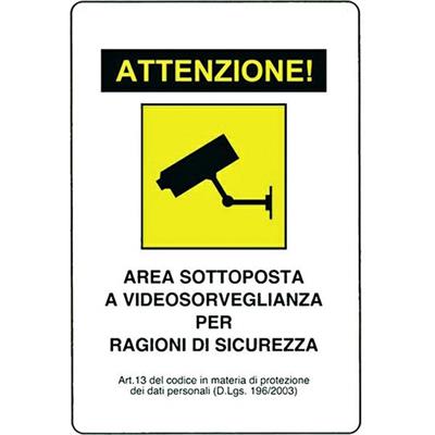 CARTELLO 30X20 VIDEO SORVEGL. NR.64