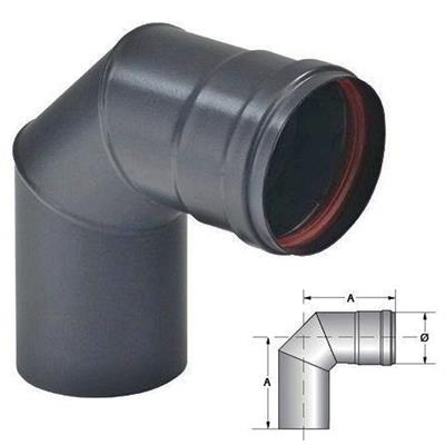 GOMITO 90  PER STUFE A PELLET D.80