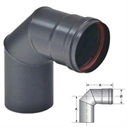 GOMITO 90  PER STUFE A PELLET D.80