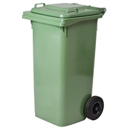 BIDONE QUADRO LT.120 CON RUOTE VERDE